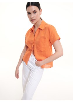 Reserved - Koszula z lnem - Pomarańczowy ze sklepu Reserved w kategorii Koszule damskie - zdjęcie 145208856