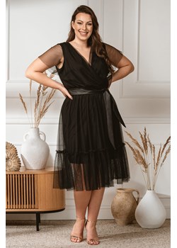 Sukienka wieczorowa tiulowa z falbanką ASIA czarna ze sklepu karko.pl w kategorii Sukienki - zdjęcie 145368067