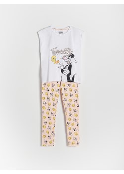 Reserved - Dwuczęściowa piżama Tweety - biały ze sklepu Reserved w kategorii Piżamy dziecięce - zdjęcie 145397566