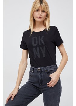 Dkny t-shirt damski kolor czarny ze sklepu ANSWEAR.com w kategorii Bluzki damskie - zdjęcie 145409949