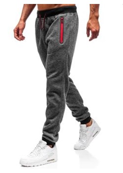 Spodnie dresowe męskie grafitowe Denley 55037 ze sklepu Denley w kategorii Spodnie męskie - zdjęcie 145415918
