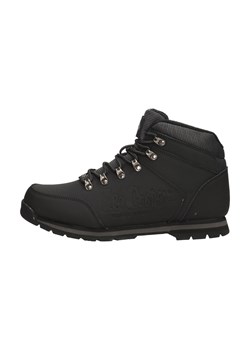 Czarne zimowe skórzane trapery męskie LEE COOPER 705M ze sklepu suzana.pl w kategorii Buty trekkingowe męskie - zdjęcie 145425159