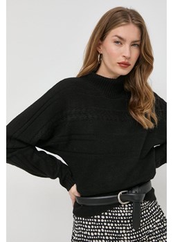 Guess sweter z domieszką wełny kolor czarny z półgolfem ze sklepu ANSWEAR.com w kategorii Swetry damskie - zdjęcie 145455195