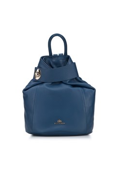 Damski plecak skórzany z opaską ciemnoniebieski ze sklepu WITTCHEN w kategorii Plecaki - zdjęcie 145458687