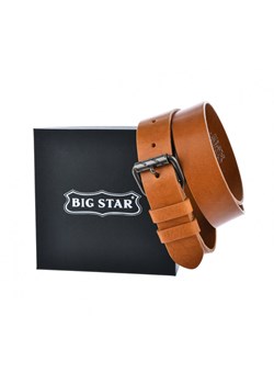 Skórzany męski pasek Big Star Shoes JJ675050 115cm brązowy ze sklepu ButyButy.pl w kategorii Paski męskie - zdjęcie 145517009