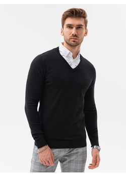 Sweter męski E120 - czarny ze sklepu ombre w kategorii Swetry męskie - zdjęcie 145525405