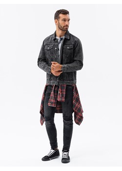 Kurtka męska jeansowa katana - czarna V3 C441 ze sklepu ombre w kategorii Kurtki męskie - zdjęcie 145525416