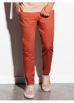 Spodnie męskie chino - ceglaste P894 ze sklepu ombre w kategorii Spodnie męskie - zdjęcie 145525447