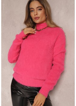 Fuksjowy Sweter Wełniany Tasphenyo ze sklepu Renee odzież w kategorii Swetry damskie - zdjęcie 145528435