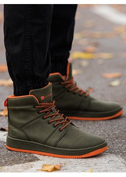Buty męskie sneakersy T311 - zielone ze sklepu ombre w kategorii Buty zimowe męskie - zdjęcie 145744547