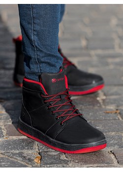 Buty męskie sneakersy T311 - czarne ze sklepu ombre w kategorii Buty zimowe męskie - zdjęcie 145744549