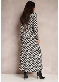 Czarno-Biała Sukienka Kopertowa Veaehuas ze sklepu Renee odzież w kategorii Sukienki - zdjęcie 145749579