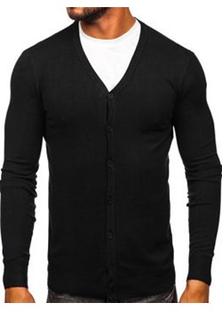 Czarny cardigan męski rozpinany Denley MM6006 ze sklepu Denley w kategorii Swetry męskie - zdjęcie 145753876