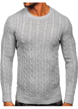 Szary sweter męski Denley MM6021 ze sklepu Denley w kategorii Swetry męskie - zdjęcie 145753877