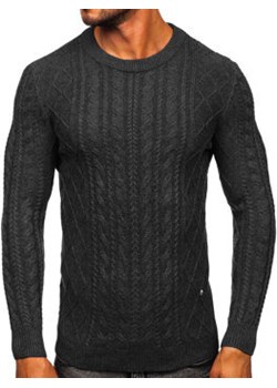 Grafitowy sweter męski Denley MM6010 ze sklepu Denley w kategorii Swetry męskie - zdjęcie 145753886