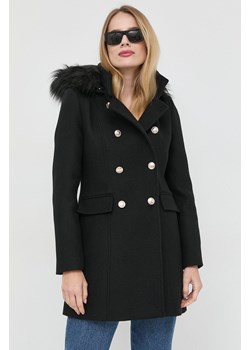 Morgan płaszcz wełniany kolor czarny przejściowy dwurzędowy ze sklepu ANSWEAR.com w kategorii Płaszcze damskie - zdjęcie 145754395