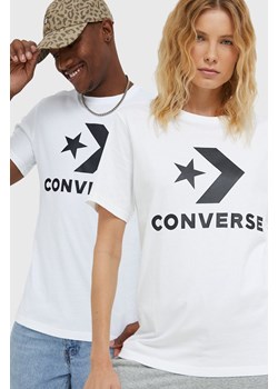 Converse t-shirt bawełniany kolor biały z nadrukiem ze sklepu ANSWEAR.com w kategorii T-shirty męskie - zdjęcie 145832175