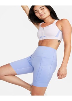 Damskie spodenki do jazdy na rowerze z wysokim stanem i kieszeniami zapewniające wysokie wsparcie 20 cm Nike Go - Fiolet ze sklepu Nike poland w kategorii Szorty - zdjęcie 145918188
