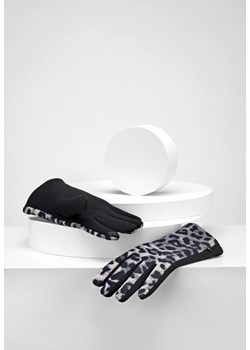 Szare rękawiczki w panterkę z wełną ze sklepu Molton w kategorii Rękawiczki damskie - zdjęcie 145935329