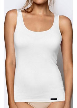 Bawełniana koszulka damska na szerokich ramiączkach BLV-198, Kolor biały, Rozmiar S, ATLANTIC ze sklepu Intymna w kategorii Podkoszulki i halki - zdjęcie 145977806