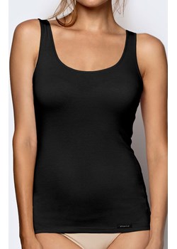 Bawełniana koszulka damska na szerokich ramiączkach BLV-198, Kolor czarny, Rozmiar 2XL, ATLANTIC ze sklepu Intymna w kategorii Podkoszulki i halki - zdjęcie 145977807
