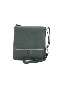 Skórzana torebka listonoszka z klapką - Zielona ze sklepu Barberinis w kategorii Listonoszki - zdjęcie 145983796