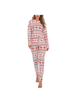 Długa piżama damska z motywem świątecznym - Czerwony / S ze sklepu Valetta.pl w kategorii Piżamy damskie - zdjęcie 146013427
