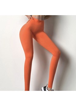 Klasyczne legginsy damskie z podwyższonym stanem - Różowy / S ze sklepu Valetta.pl w kategorii Spodnie damskie - zdjęcie 146013495