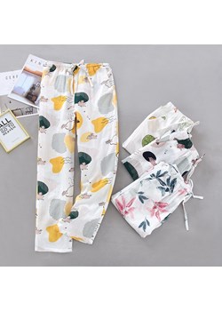 Spodnie do spania w kolorowe wzory - Żółty / S ze sklepu Valetta.pl w kategorii Piżamy damskie - zdjęcie 146016547