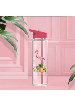 Butelka na wodę z flamingiem - Różowy / 0.75L ze sklepu Valetta.pl w kategorii Bidony i butelki - zdjęcie 146019419