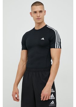 adidas Performance t-shirt treningowy Techfit 3-Stripes kolor czarny z aplikacją  HD3525 ze sklepu ANSWEAR.com w kategorii T-shirty męskie - zdjęcie 146028029