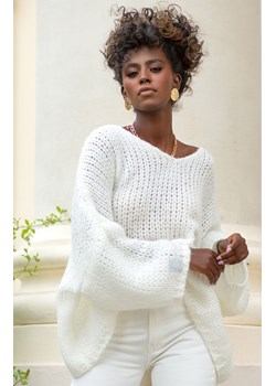 F1256 Sweter z wełną, Kolor ecru, Rozmiar XS/S, Fobya ze sklepu Primodo w kategorii Swetry damskie - zdjęcie 146046806
