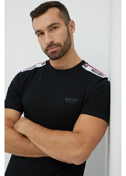 Moschino Underwear t-shirt bawełniany kolor czarny z aplikacją ze sklepu ANSWEAR.com w kategorii T-shirty męskie - zdjęcie 146110799