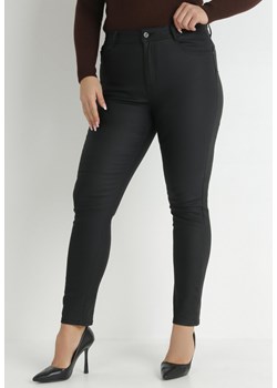 Czarne Spodnie Push-Up z Imitacji Skóry Ocieplone Neco ze sklepu Born2be Odzież w kategorii Spodnie damskie - zdjęcie 146114319