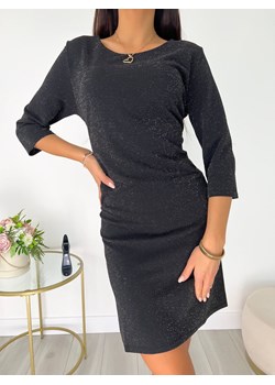 Czarna Połyskująca Sukienka ze sklepu ModnaKiecka.pl w kategorii Sukienki - zdjęcie 146144927