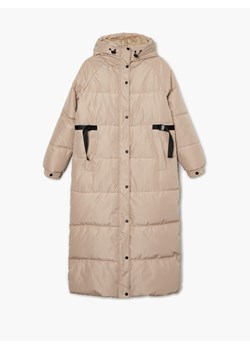 Cropp - Jasny płaszcz puffer - kremowy ze sklepu Cropp w kategorii Płaszcze damskie - zdjęcie 146235025