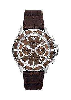 Emporio Armani zegarek męski kolor srebrny ze sklepu ANSWEAR.com w kategorii Zegarki - zdjęcie 146254756