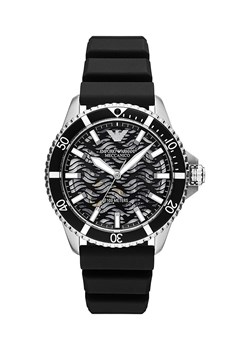 Emporio Armani zegarek męski kolor srebrny ze sklepu ANSWEAR.com w kategorii Zegarki - zdjęcie 146254776