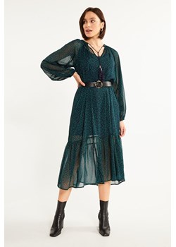 Wzorzysta sukienka midi z falbaną ze sklepu MONNARI w kategorii Sukienki - zdjęcie 146260025