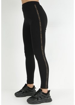 Czarne Legginsy z Lampasami Urmila ze sklepu Born2be Odzież w kategorii Spodnie damskie - zdjęcie 146311598