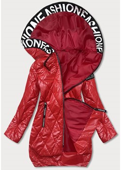 Pikowana kurtka z kapturem czerwona (B8082-4) ze sklepu goodlookin.pl w kategorii Kurtki damskie - zdjęcie 146333897