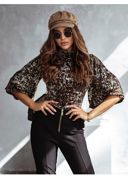 Bluzka Elesa Snake Beżowa ze sklepu Lisa Mayo w kategorii Bluzki damskie - zdjęcie 146369236