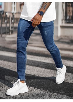 Spodnie jeansowe męskie ciemno-niebieskie OZONEE E/5193/01 ze sklepu ozonee.pl w kategorii Jeansy męskie - zdjęcie 146422295