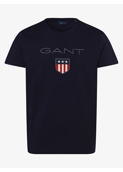 Gant - T-shirt męski, niebieski ze sklepu vangraaf w kategorii T-shirty męskie - zdjęcie 146514755