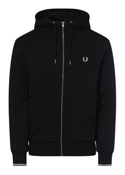 Fred Perry Męska kurtka z kapturem Mężczyźni Bawełna granatowy jednolity ze sklepu vangraaf w kategorii Bluzy męskie - zdjęcie 146515299