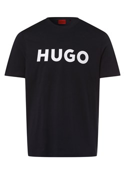 HUGO T-shirt męski Mężczyźni Dżersej granatowy nadruk ze sklepu vangraaf w kategorii T-shirty męskie - zdjęcie 146516239