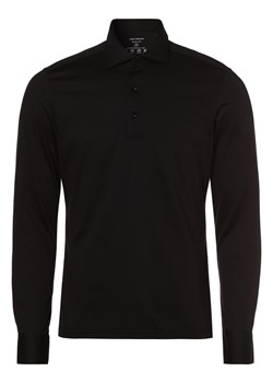 Van Graaf Męska koszulka polo Mężczyźni Slim Fit Bawełna czarny jednolity ze sklepu vangraaf w kategorii Koszule męskie - zdjęcie 146517946