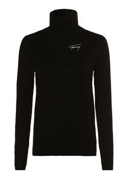 Tommy Jeans Sweter damski Kobiety Sztuczne włókno czarny jednolity ze sklepu vangraaf w kategorii Swetry damskie - zdjęcie 146521265
