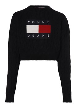 Tommy Jeans Sweter damski Kobiety Sztuczne włókno czarny jednolity ze sklepu vangraaf w kategorii Swetry damskie - zdjęcie 146521279