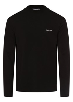 Calvin Klein Męska koszulka z długim rękawem Mężczyźni Bawełna czarny nadruk ze sklepu vangraaf w kategorii T-shirty męskie - zdjęcie 146521556